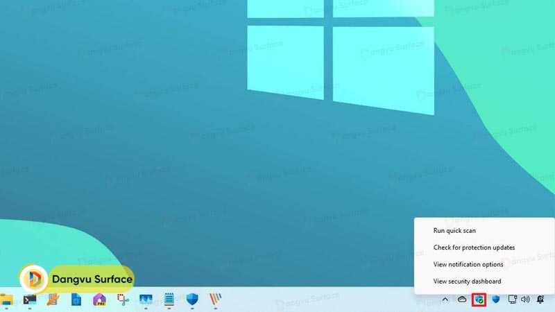 Cách mở và sử dụng Windows Defender trên Taskbar