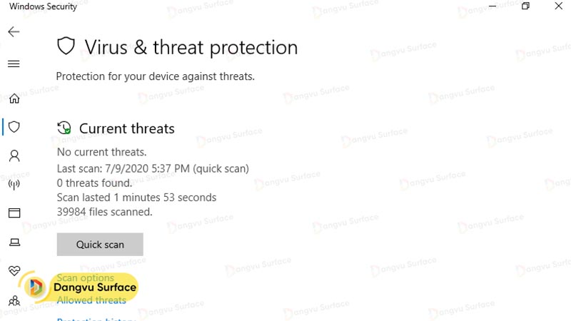 Bấm vào Virus & Threat Protection