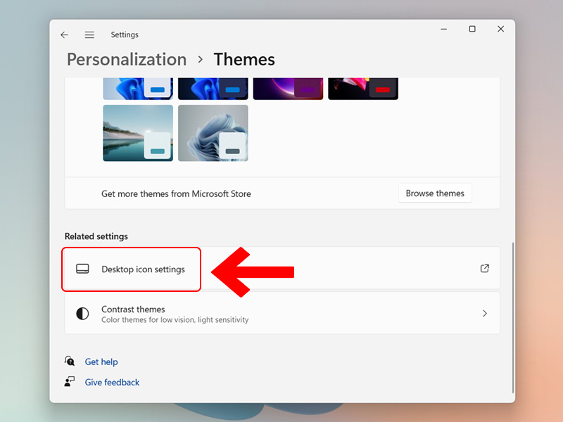 Nhấn chọn Desktop icon settings.