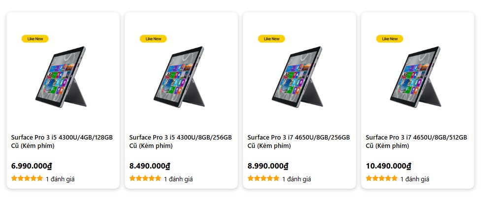 Giá thành của Pro 3 hiện nay lại khá rẻ so với những dòng máy Surface khác. 
