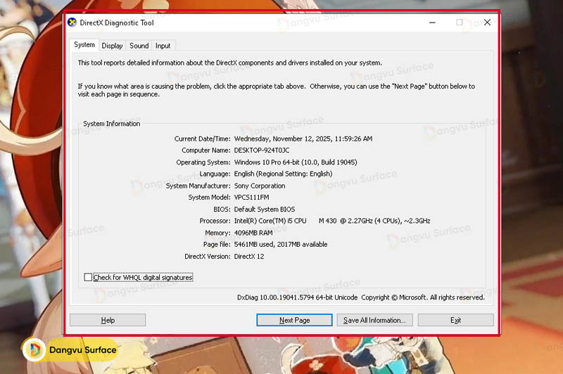 Sử dụng tổ hợp phím cứng
