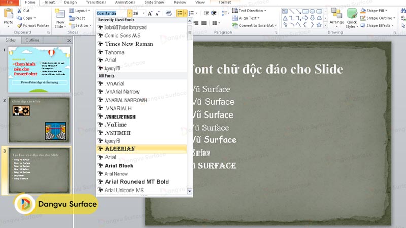 Tạo Font chữ độc đáo cho Slide