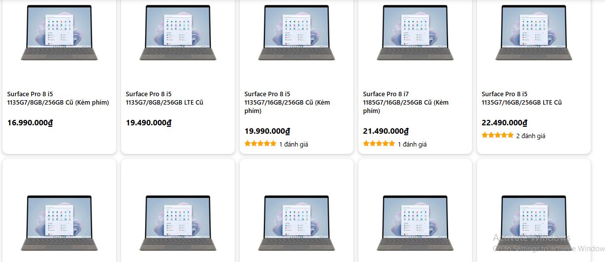 Giá bán của Surface Pro 8