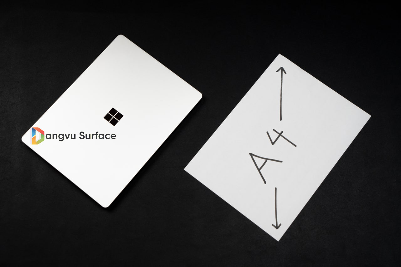  Surface Laptop Go 2 sẽ gọn nhẹ hơn khi kích thước không khác với 1 tờ giấy A4 là bao