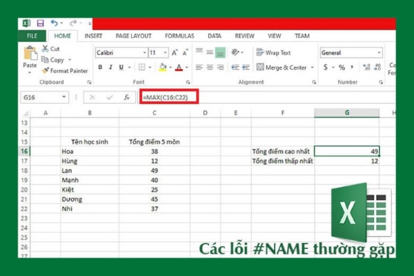 nhập sai phạm vi dữ liệu cho các hàm tính toán