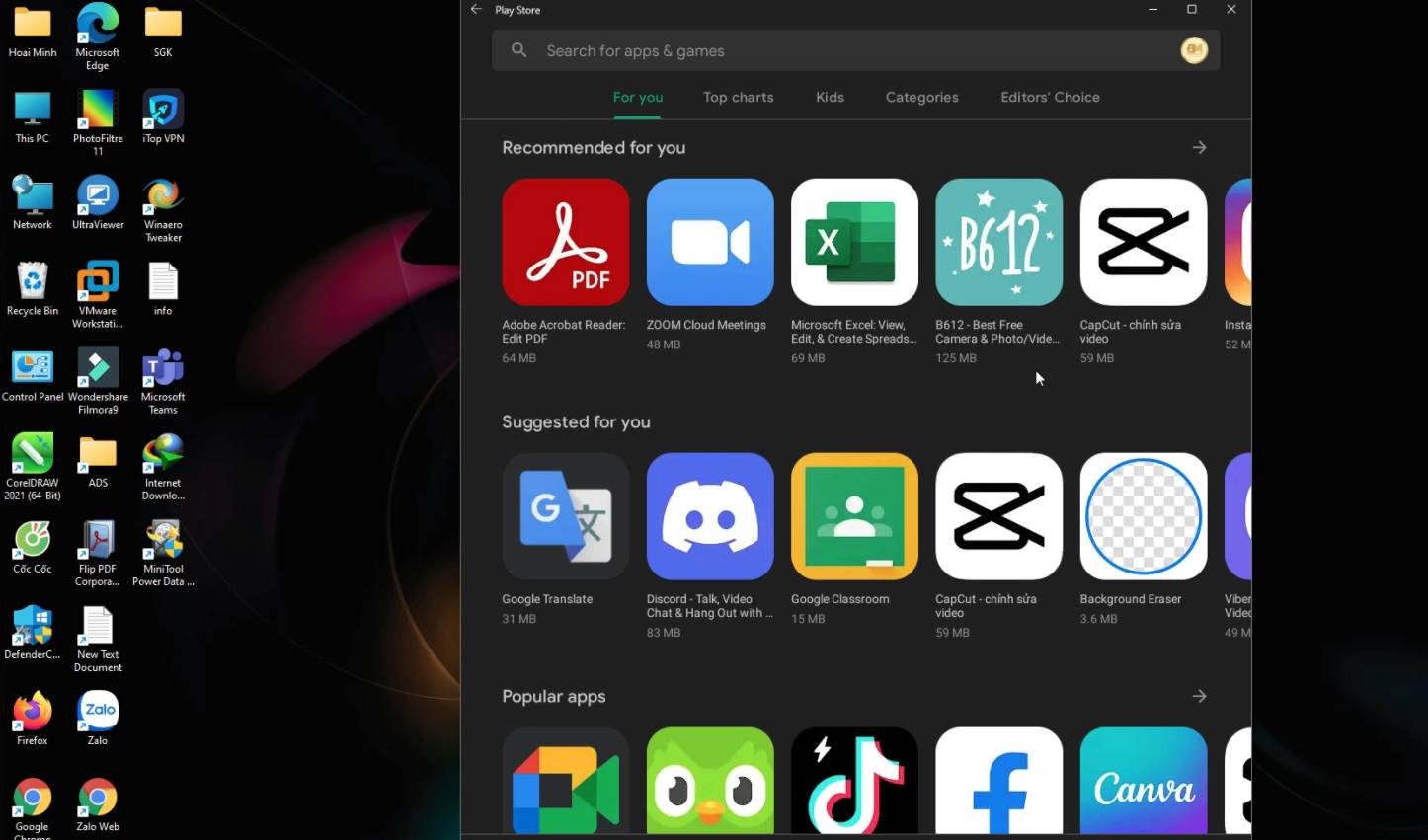 Cài ứng dụng Android trên Windows 11 bằng Google Play Games