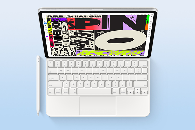 Bàn phím ipad pro mới được nâng cấp đó là có 2 góc nghiêng thay vì 1 góc như đời đầu