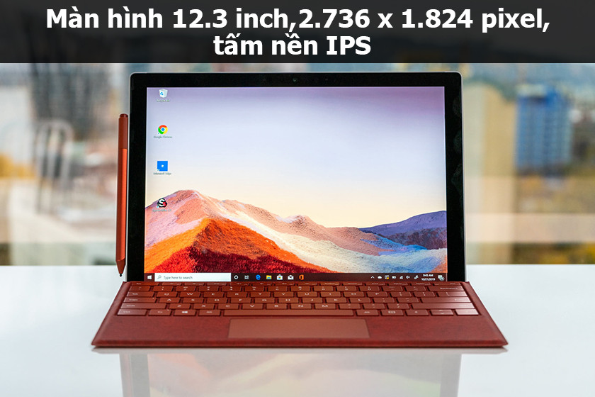 Bàn phím Alcantara màu đỏ Surface Pro 7