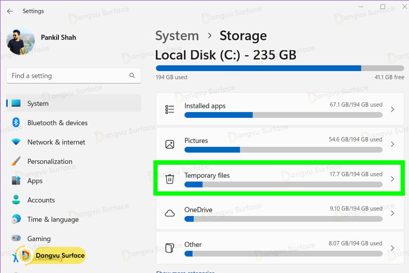 Loại bỏ các tập tin tạm thời