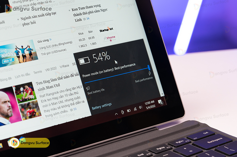 Surface Pro 7+ có thể sử dụng liên tục 5-6 giờ đồng hồ
