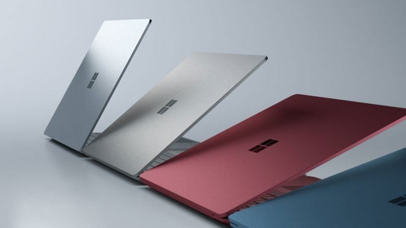 Surface Laptop 2 có 4 tùy chọn màu sắc là xám, đỏ, đen và xanh