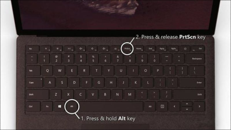 Dùng phím tắt trên bàn phím Microsoft Surface Pro để chụp màn hình