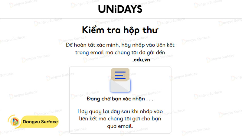 Đợi UNiDAYS xác minh tài khoản sinh viên 