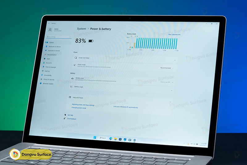 Thời lượng pin trên Laptop 5 khá ổn