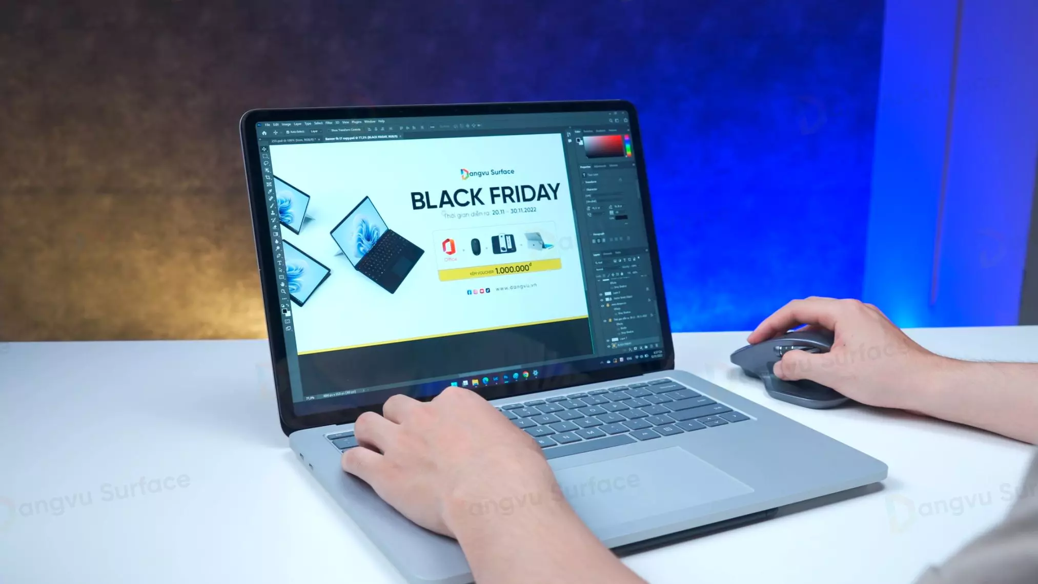 Surface Laptop Studio đạt thời lượng pin tối đa lên đến 19 giờ cho bản Core i5 và 18 giờ cho bản Core i7