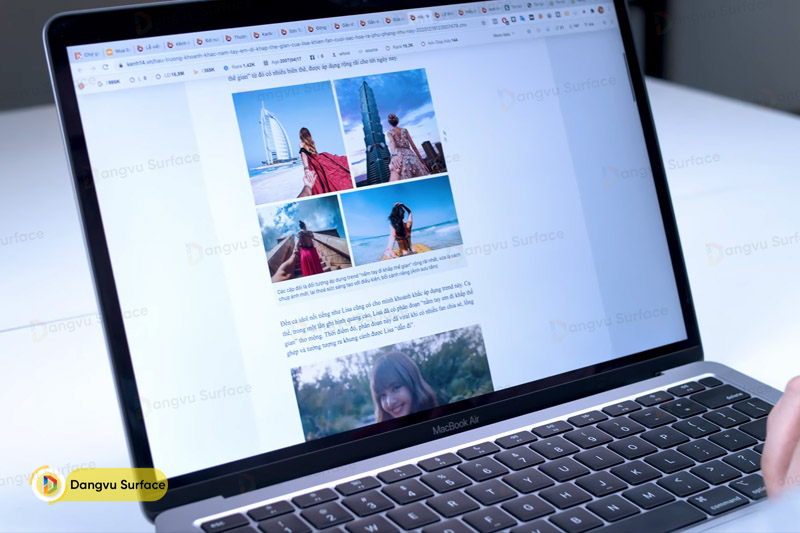 Công nghệ True Tone ở Macbook Air M1 hạn chế được ánh sáng xanh, giúp bảo vệ mắt khi sử dụng lâu dài