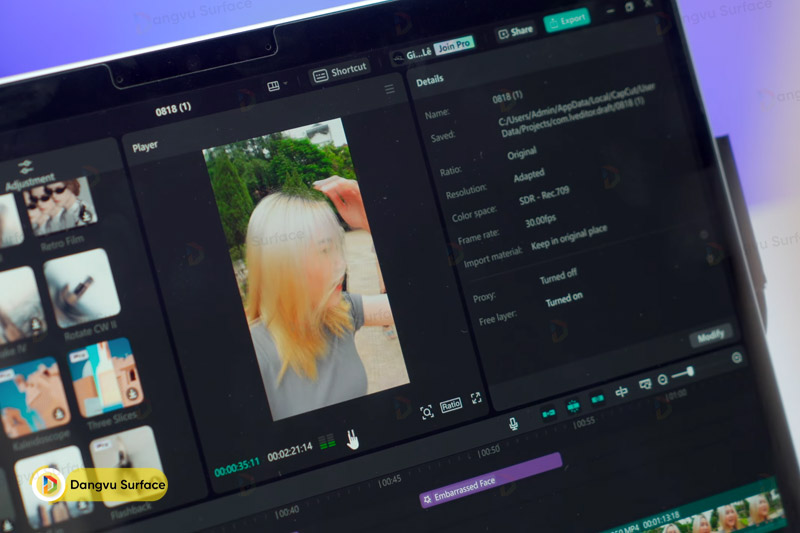 Trải nghiệm dựng video 4K trên Capcut PC với Surface Pro 9 