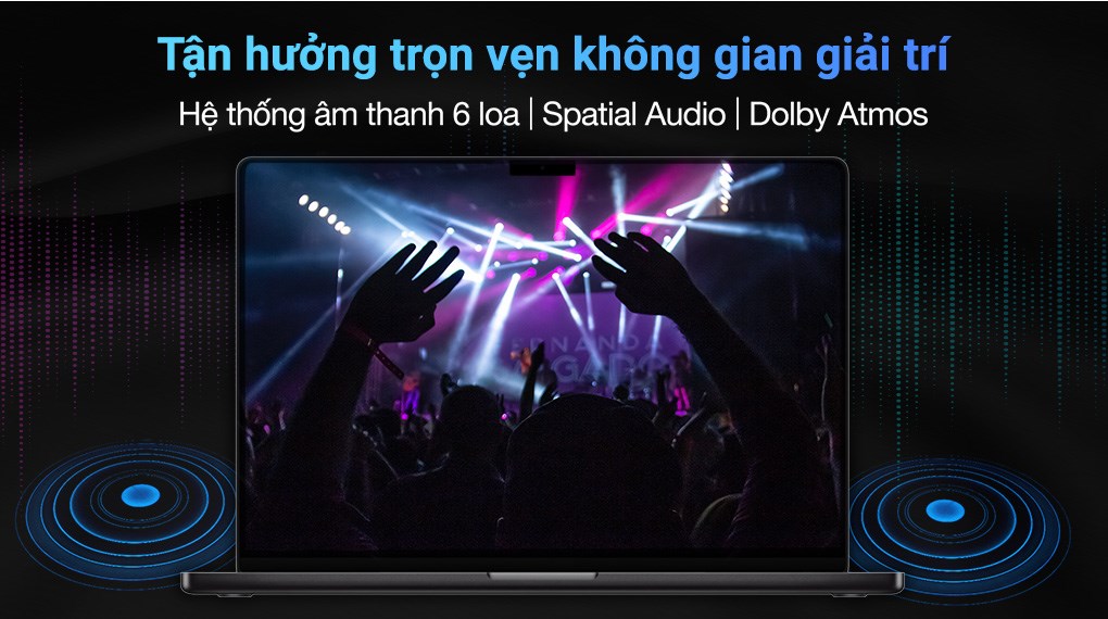Pro 14 M3 2023 được Apple trang bị âm thanh gồm có 6 củ loa cao cấp