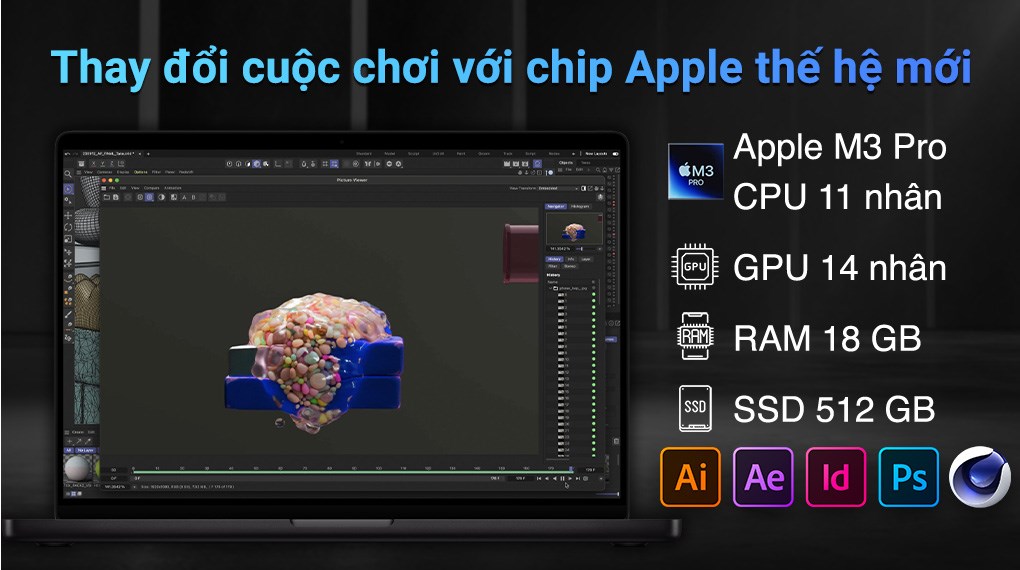 Các lõi hiệu suất và hiệu suất của CPU trên chip M3 cũng đã được cải thiện