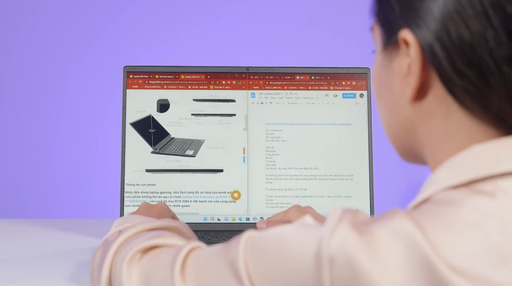 Vostro 5620 được hãng Dell trang bị viên pin 4 cell cùng công suất 54 Wh giúp đáp ứng đến 10 giờ cho các tác vụ sử dụng trong văn phòng