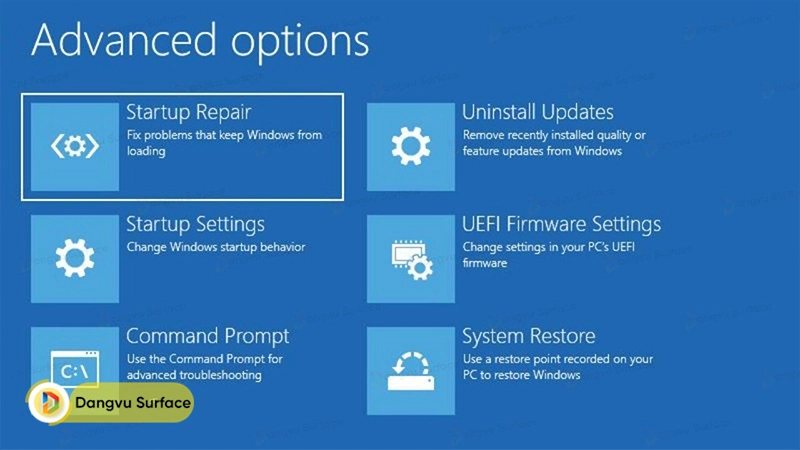 Cách khắc phục lỗi khởi động không đúng cách bằng Startup Repair trên Surface Windows 10