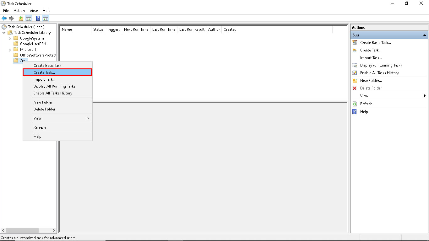 Sử dụng Task Scheduler trên Windows
