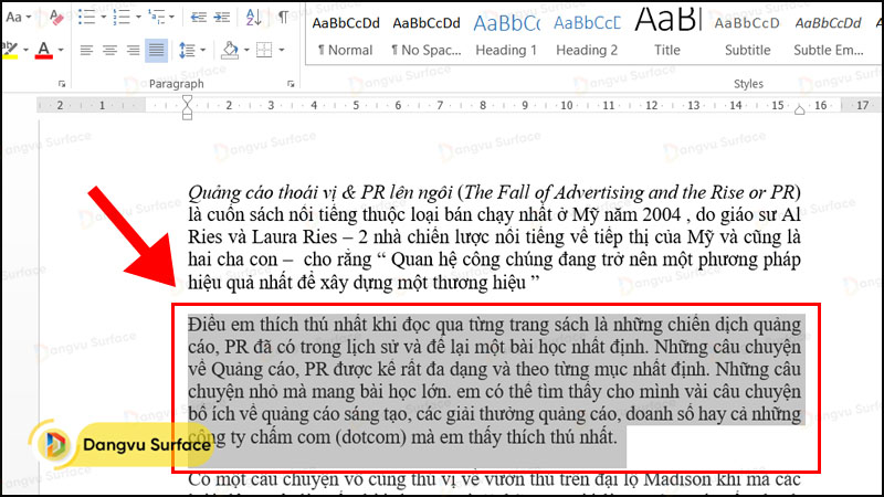 Thay đổi thứ tự trang trong Word bằng bàn phím