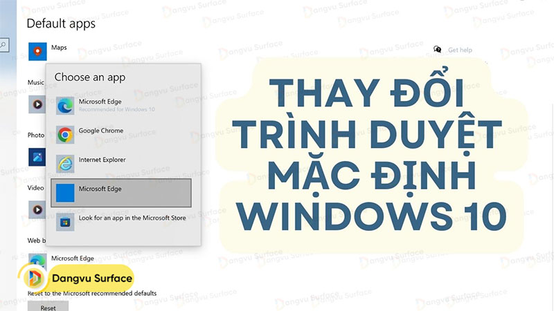 Cách thay đổi trình duyệt mặc định Windows 10