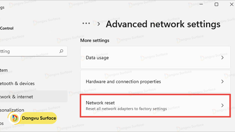 Reset cấu hình mạng