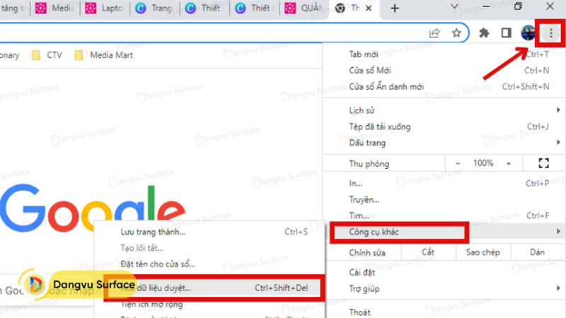 Xóa dữ liệu truy cập