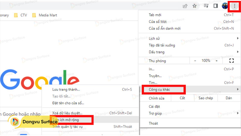 Lỗi tiện ích mở rộng trên trình duyệt Chrome