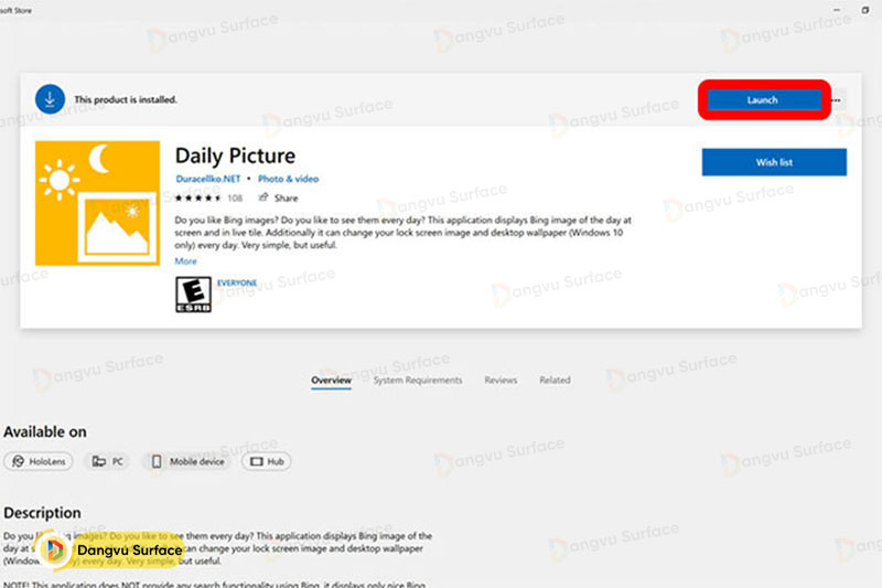 Mở Ứng Dụng và tích hợp hình nền vào máy