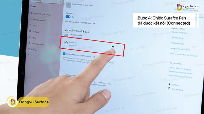 Kết nối Surface Pen với thiết bị Surface