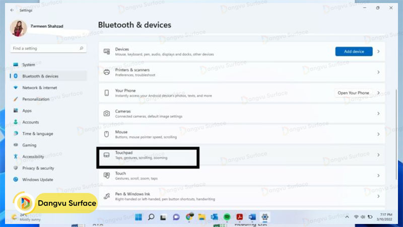 Cách tăng độ nhạy của Touchpad trên Windows 11