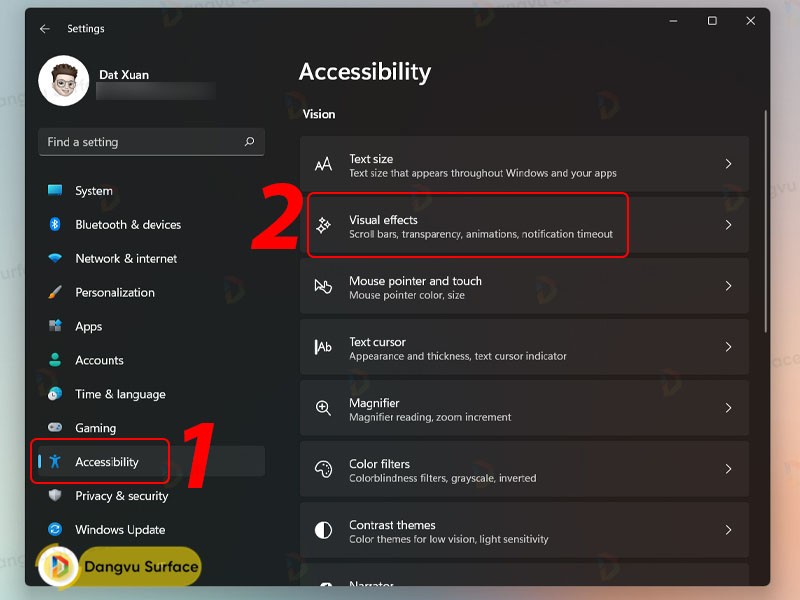 Tắt Animation Effect trong Setting