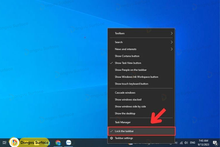 Xoay thanh công cụ bằng cách kéo thả thanh taskbar trên màn hình