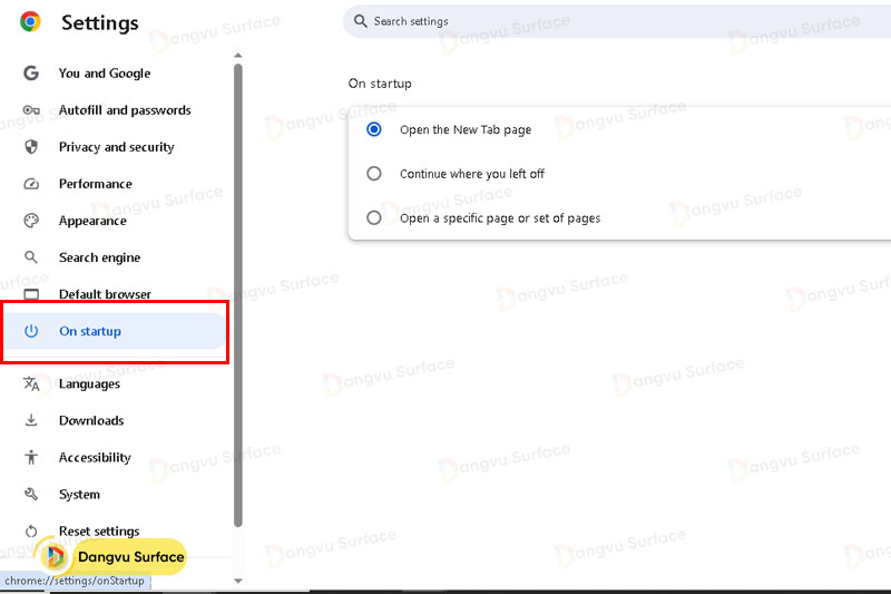 Tùy chỉnh thiết lập khởi động