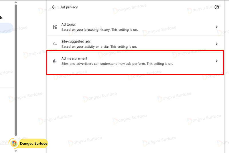 Tùy chỉnh cài đặt quyền riêng tư quảng cáo