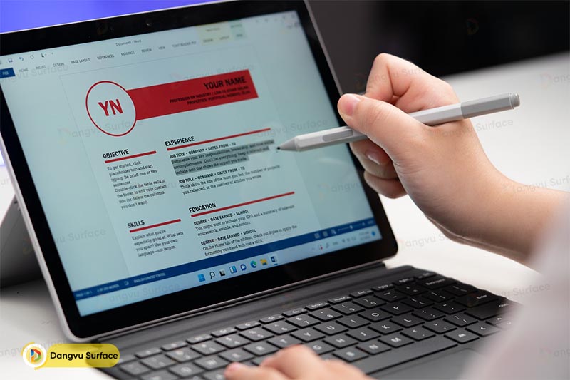 Surface được tích hợp sẵn các phần mềm văn phòng phổ biến để phục vụ cho công việc và học tập như Word, Excel, Powerpoint…