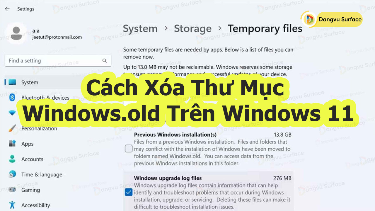 Hướng Dẫn Chi Tiết Cách Xóa Thư Mục Windowsold Windows 11 Trên Microsoft Surface