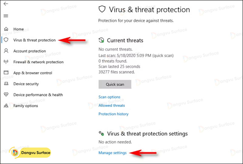 Điều chỉnh cài đặt cho phần mềm chống vi-rút