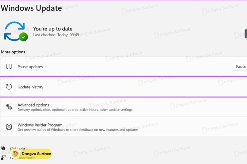 Dùng Settings để xem lịch sử cập nhật Windows
