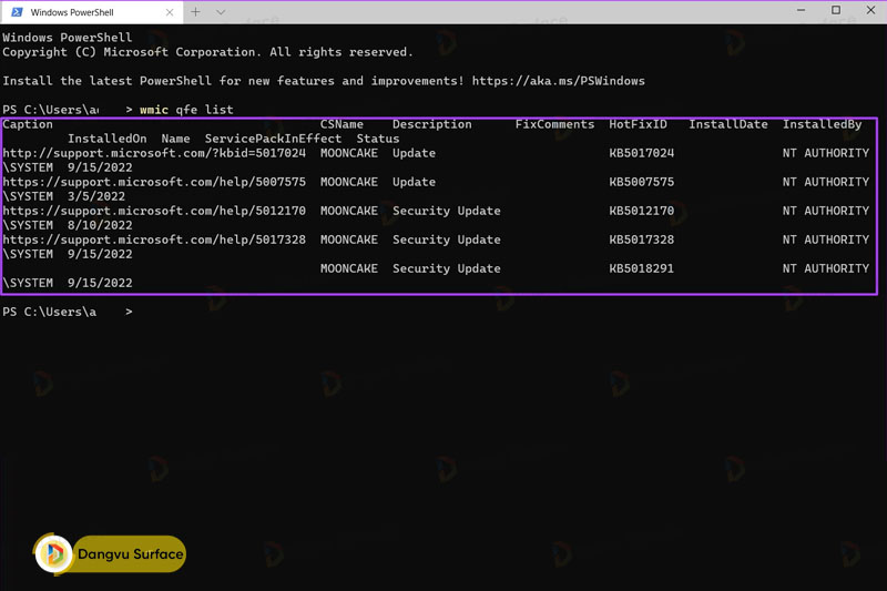 Hướng dẫn cách kiểm tra lịch sử cập nhật Windows bằng Windows Terminal