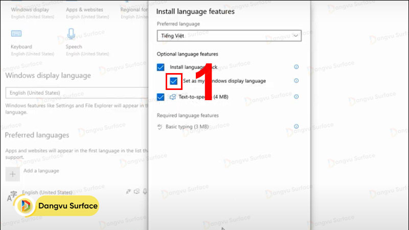 Hướng dẫn cài đặt ngôn ngữ Tiếng Việt trên Surface
