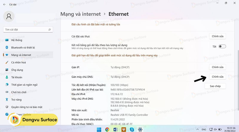Cách thay đổi DNS trên Windows 11 với cài đặt
