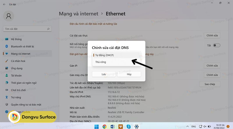 Cách thay đổi DNS trên Windows 11 với cài đặt