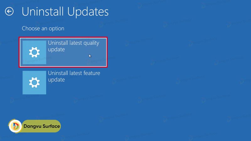Gỡ Bỏ Bản Cập Nhật Gần Đây
