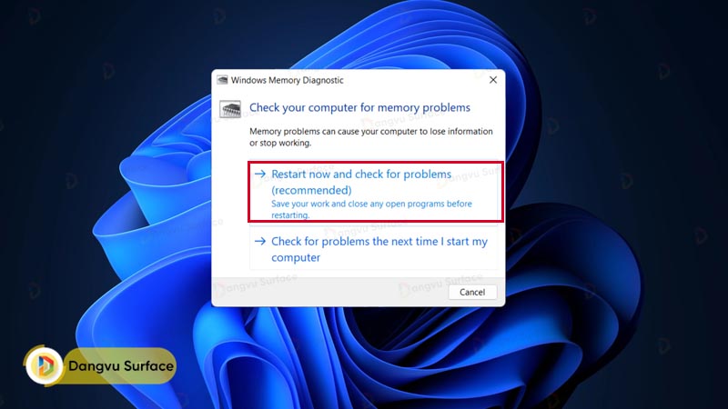 Chạy Công Cụ Chẩn Đoán Bộ Nhớ