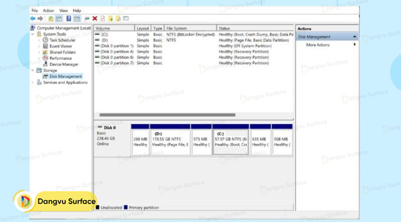 Disk Management (K): Cho phép bạn định dạng ổ đĩa và quản lý phân vùng.