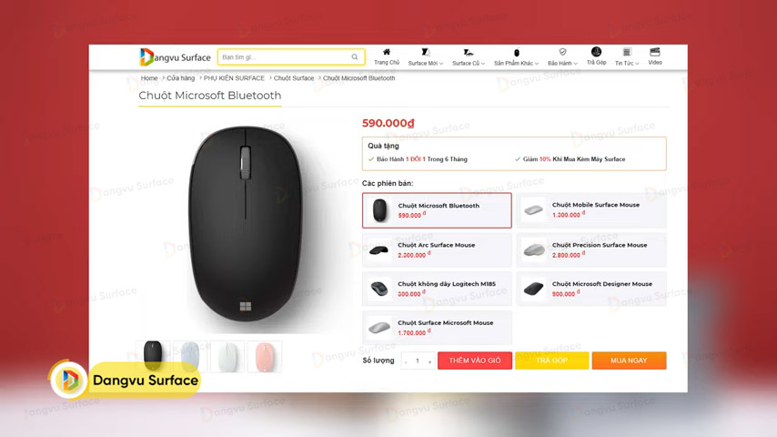 Microsoft Bluetooth Mouse đang được bán với mức giá ưu đãi tại Đăng Vũ